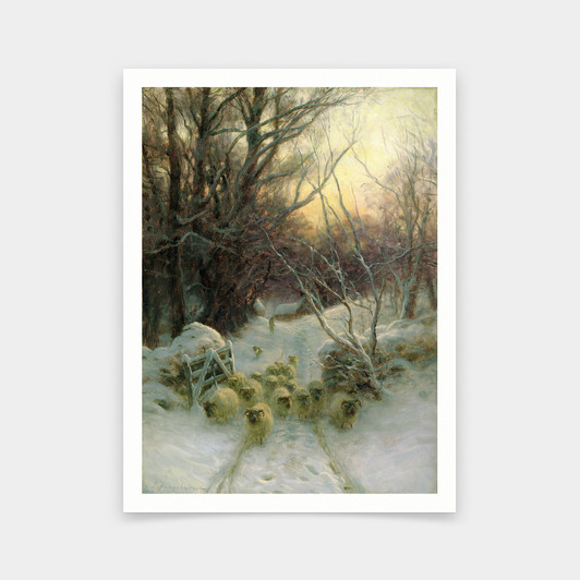 Joseph Farquharson,The Sun had closed the Winter Day,art prints,Vintage art,canvas wall art,famous art prints,V6266