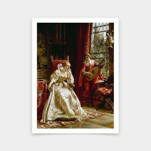 Joseph Frederick Charles Soulacroix,The Serenade,art prints,Vintage art,canvas wall art,famous art prints,V6268