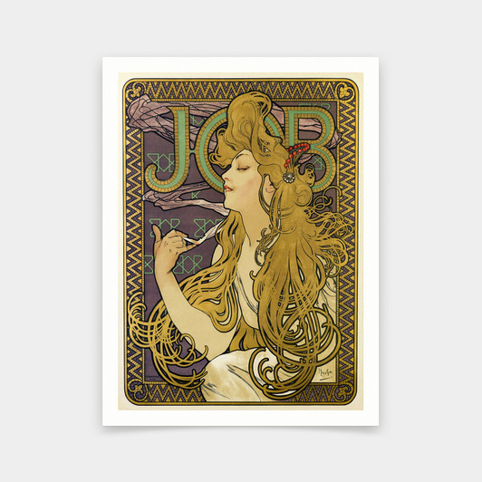 Alphonse Mucha,Job, Brand of Papers a Cigarette,art prints,Vintage art,canvas wall art,famous art prints,V5291