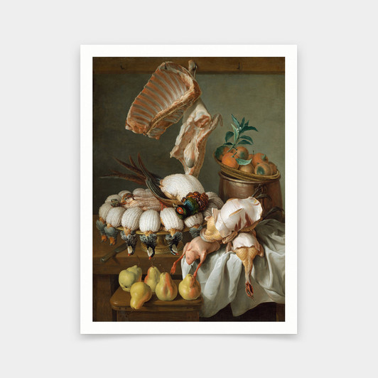 Alexandre François Desportes,Still Life with Dressed Game,Meat, and Fruit,art prints,Vintage art,canvas wall art,famous art prints,V5253