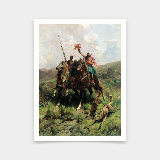 Alberto Pasini,Arabs with a Falcon,art prints,Vintage art,canvas wall art,famous art prints,V5246