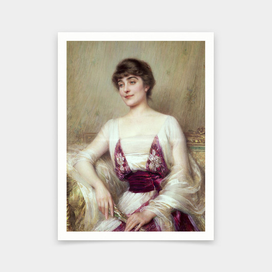 Albert Lynch,Portrait of a Countess,art prints,Vintage art,canvas wall art,famous art prints,V5245