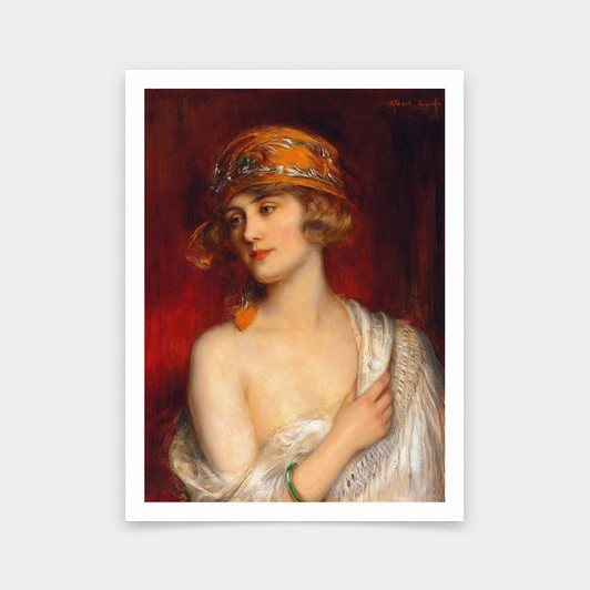 Albert Lynch,A Young Beauty,art prints,Vintage art,canvas wall art,famous art prints,V5243