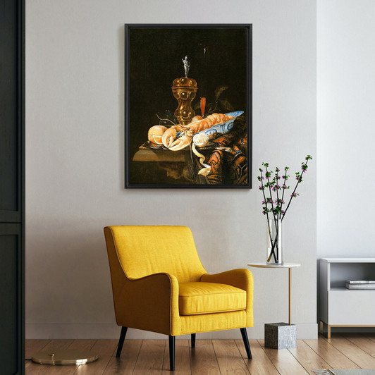 Jurian van Streeck or Streek,A Still Life With A Lobster In A Delft Bowl Oil Photograph,large wall art,framed wall art,canvas wall art,M6293