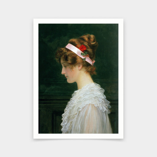 Marcus Stone,Profile Of A Young Girl Photograph,art prints,Vintage art,canvas wall art,famous art prints,V6354