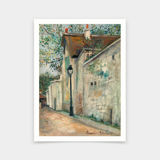 Maurice Utrillo,Street with Lampost,art prints,Vintage art,canvas wall art,famous art prints,V6405