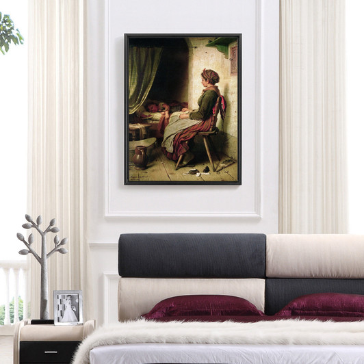 Johann Georg Meyer von Bremen,The Sleeping Child,large wall art,framed wall art,canvas wall art,large canvas,M6192