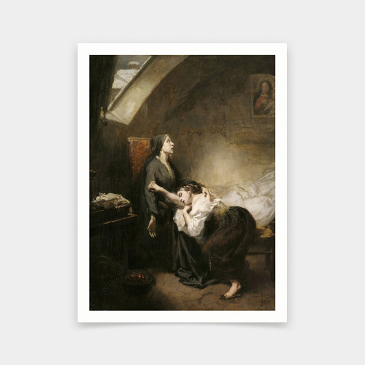 Octave Tassaert,An Unfortunate Family or Suicide,art prints,Vintage art,canvas wall art,famous art printsV6435,