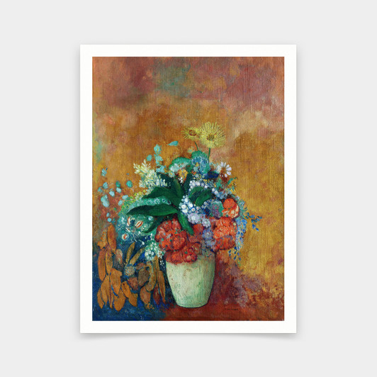 Odilon Redon,Vase Of Flowers By Odilon Redon,art prints,Vintage art,canvas wall art,famous art prints,V6450