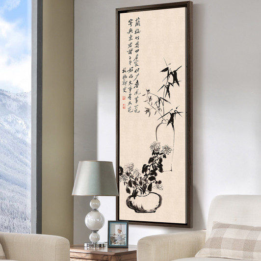 Zheng Banqiao,Bamboo Orchid and Chrysanthemum,Vertical Narrow Art,large wall art,framed wall art,canvas wall art,M898