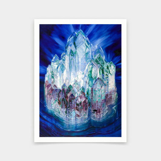 Wenzel Hablik,Crystal Castle in the Sea,art prints,Vintage art,canvas wall art,famous art prints,q715