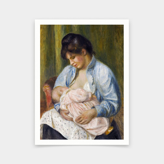 Pierre-Auguste Renoir,A Woman Nursing a Child,art prints,Vintage art,canvas wall art,famous art prints,q615