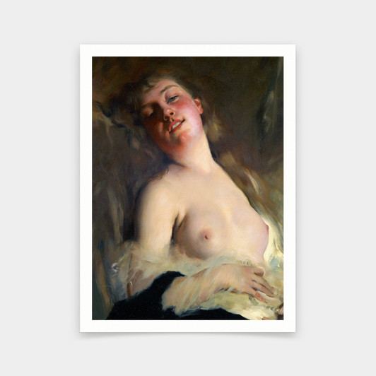 Paul Peel,The Model, 1890,Nude Women Portrait,art prints,Vintage art,canvas wall art,famous art prints,V6555