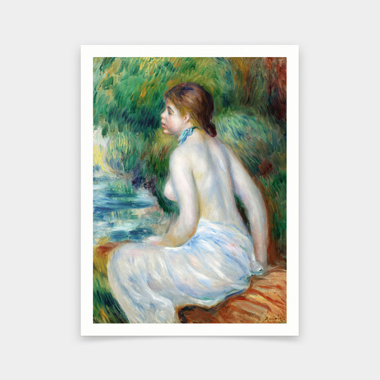 Pierre Auguste Renoir,Bather sitting, 1890,art prints,Vintage art,canvas wall art,famous art prints,V6589