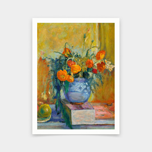 Pierre Bonnard,Buttercups in blue vase,art prints,Vintage art,canvas wall art,famous art prints,V6631