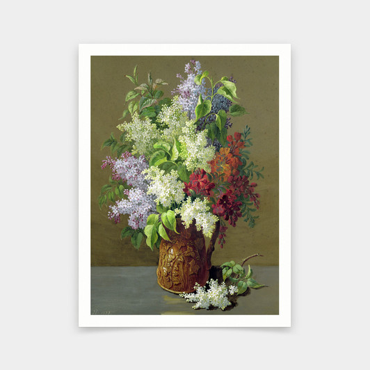 Pierre Joseph Redoute,Vase of Lilacs,art prints,Vintage art,canvas wall art,famous art prints,V6638
