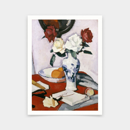 Samuel John Peploe,Roses,art prints,Vintage art,canvas wall art,famous art prints,V6713