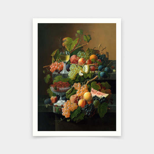 Severin Roesen,Still Life, 1854,art prints,Vintage art,canvas wall art,famous art prints,V6736