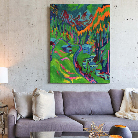 Ernst Ludwig Kirchner,Sertig Path in Summer, 1924,large wall art,framed wall art,canvas wall art,large canvas,M5641