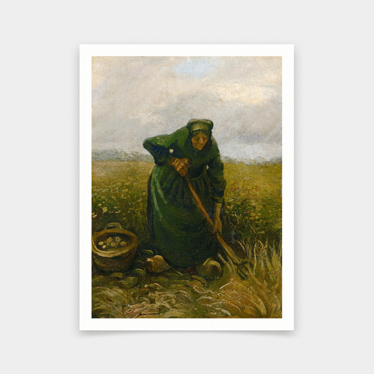 Vincent van Gogh,Woman Lifting Potatoes,art prints,Vintage art,canvas wall art,famous art prints,V6853