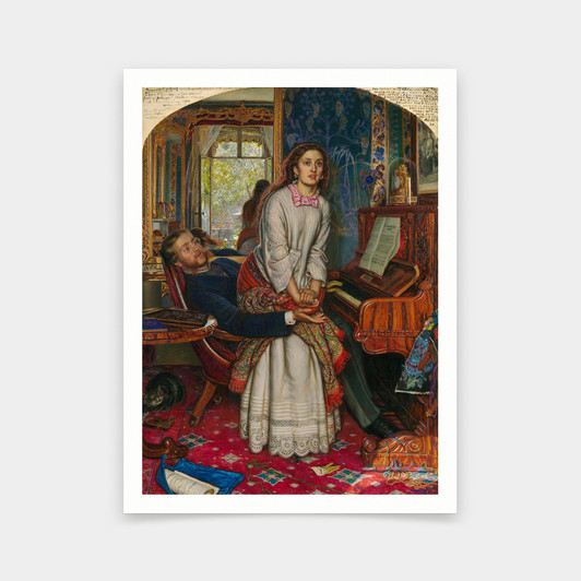 William Holman Hunt,The Awakening Conscience,art prints,Vintage art,canvas wall art,famous art prints,V6883