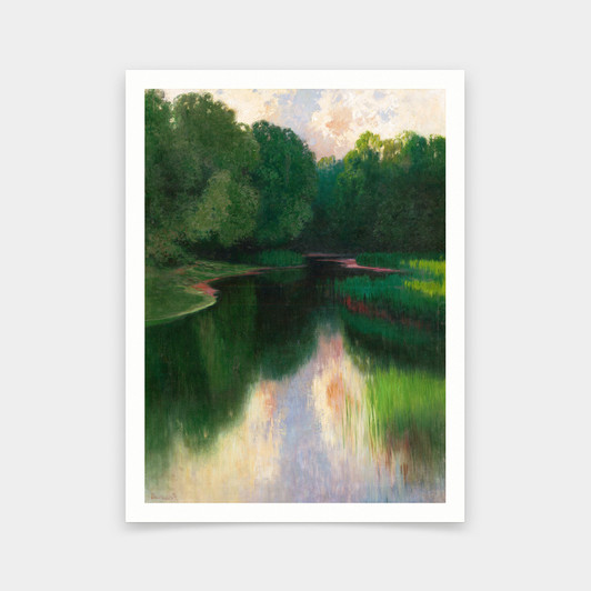 Moric Stankovic,Landscape with a lake,art prints,Vintage art,canvas wall art,famous art prints,q583