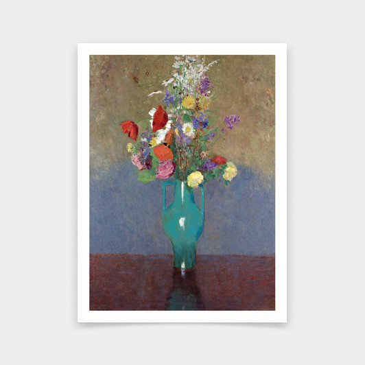 Odilon Redon,The Green Vase,Le vase vert,art prints,Vintage art,canvas wall art,famous art prints,q570