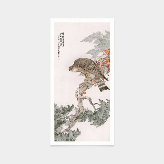 Liu kuiling,Eagle print,Birds And Flowers,japanese print,art prints,Vintage art,canvas wall art,famous art prints,vertical narrow,V7471