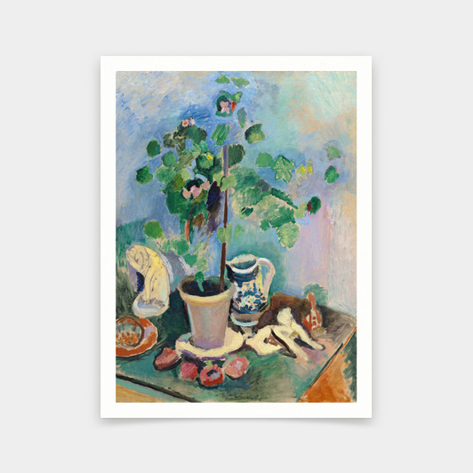 Henri Matisse,Still Life with Geranium, 1906,art prints,Vintage art,canvas wall art,famous art prints,q491