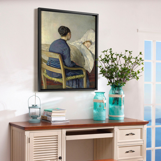 Christian Krohg,Mother at her Child's Bed,large wall art,framed wall art,canvas wall art,large canvas,M5490