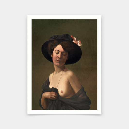 Felix Vallotton,Woman in the black hat 1908,art prints,Vintage art,canvas wall art,famous art prints,q448