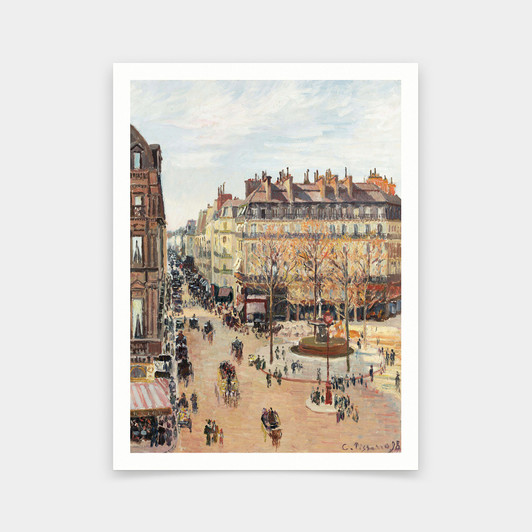 Camille Pissarro,Rue Saint-Honoré,Sun Effect,Afternoon,La rue Saint-Honoré effet de soleil,après-midi,q396