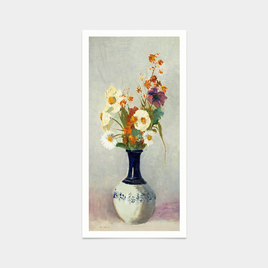 Odilon Redon,Flowers in a Vase,art prints,Vintage art,canvas wall art,famous art prints,vertical narrow prints,V7486