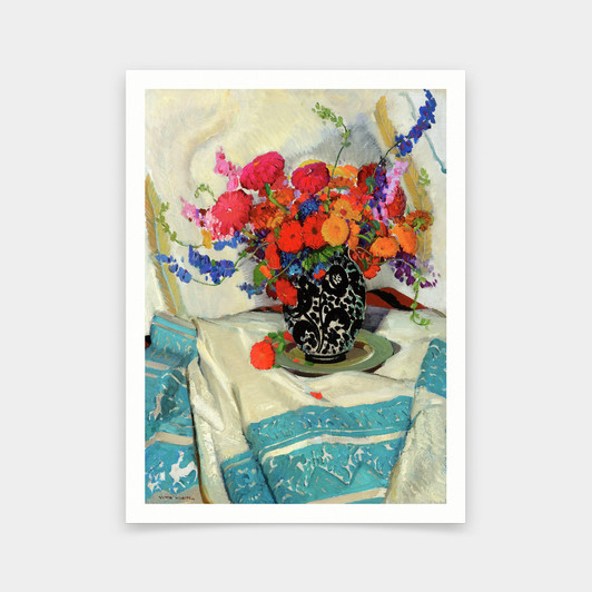 Victor Higgins,New Mexico Zinnias,art prints,Vintage art,canvas wall art,famous art prints,2V291