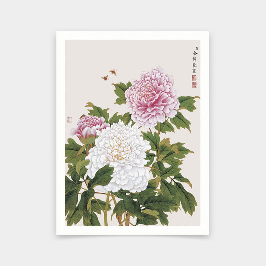 Yu Zhi,Peony painting,Chinese painting,art prints,Vintage art,canvas wall art,famous art prints,V6933