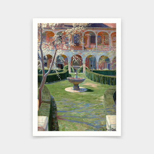 Santiago Rusiñol,Abandoned Garden in Viznar, Granada,art prints,Vintage art,canvas wall art,famous art prints,2V284