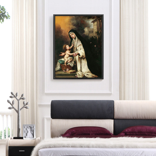 Bartolome Esteban Murillo,Saint Rose of Lima,large wall art,framed wall art,canvas wall art,large canvas,M5392