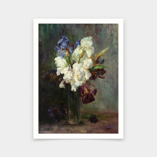 Ottilia Terzaghi,Flowers,Wall iris in vase,art prints,Vintage art,canvas wall art,famous art prints,2V264