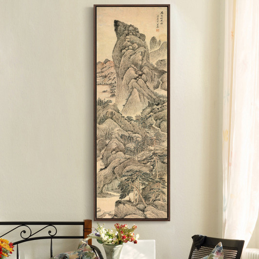 Wu Li,Mountain forest path,Chinese Landscape,Vertical Narrow Art,large wall art,framed wall art,canvas wall art,M832
