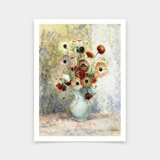 Henri Lebasque,Bouquet Of Anemones By Henri Lebasque,art prints,Vintage art,canvas wall art,famous art prints,2V218