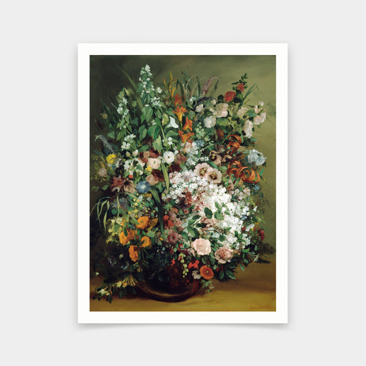 Gustave Courbet,Bouquet of Flowers in a Vase,art prints,Vintage art,canvas wall art,famous art prints,2V210