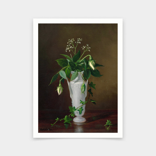 Frederick Stone Batcheller,Mysotis and Roses in a Vase,art prints,Vintage art,canvas wall art,famous art prints,2V198