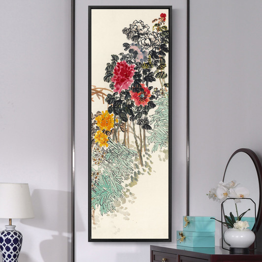 Wu Changshuo,subshrubby peony flower,Chinese Flower Painting,Vertical Narrow Art,large wall art,framed wall art,canvas wall art,M828