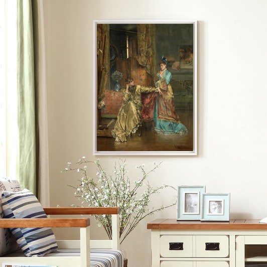 Alfred Stevens,the Visit,large wall art,framed wall art,canvas wall art,large canvas,M5275