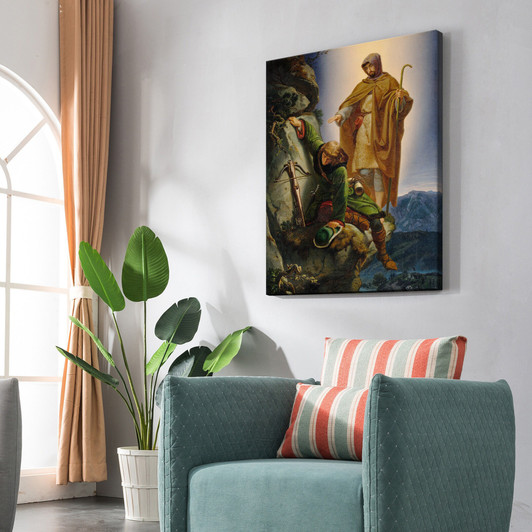 Alfred Rethel , the Guardian Angel rescues Emperor Maximilian from the Martinswand,large wall art,framed wall art,canvas wall,large,M5263