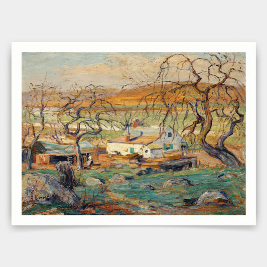 Ernest Lawson,Landscape with Gnarled Trees,art prints,Vintage art,canvas wall art,famous art prints,V3647