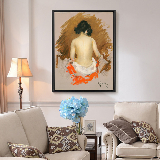 William Merritt Chase,Nude,The back of a naked woman,canvas print,canvas art,canvas wall art,large wall art,framed wall art,p721_5