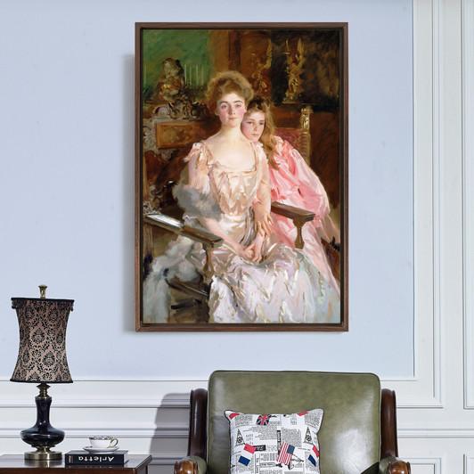 John Singer Sargent,Mrs Fiske Warren,Gretchen Osgood,Her Daughter Rachel,canvas print,canvas art,canvas wall art,large wall art,framed,p2522