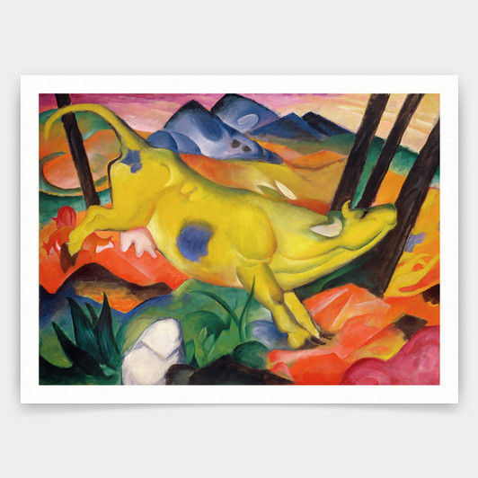Franz Marc,Yellow Cow,art prints,Vintage art,canvas wall art,famous art prints,V3791