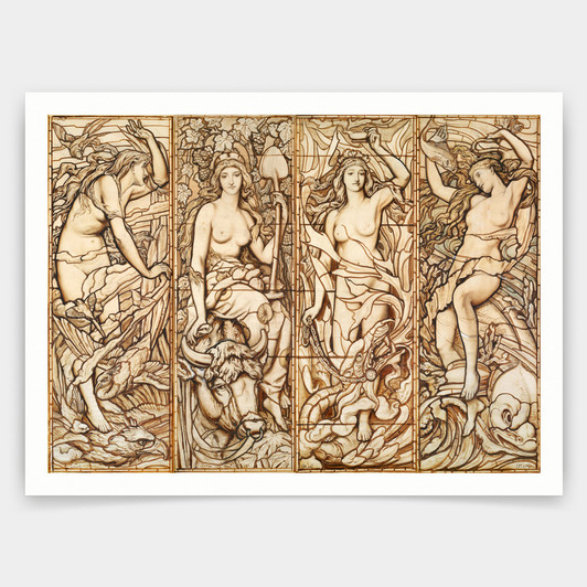 Frederick G Smith,The Four Elements,art prints,Vintage art,canvas wall art,famous art prints,V3815